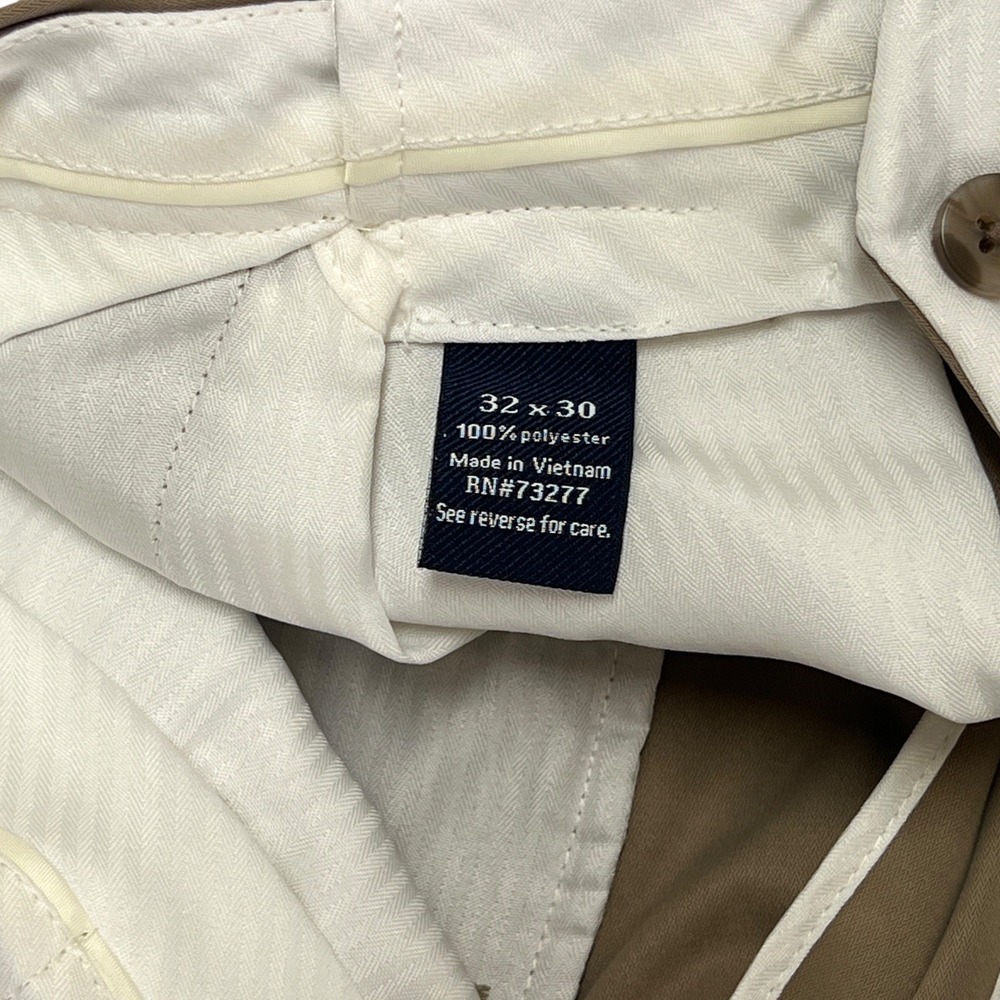 Croft & Barrow Men's Classic Fit Beige Dress Pants 32x30 Flat Front Trousers - Picture 4 of 9